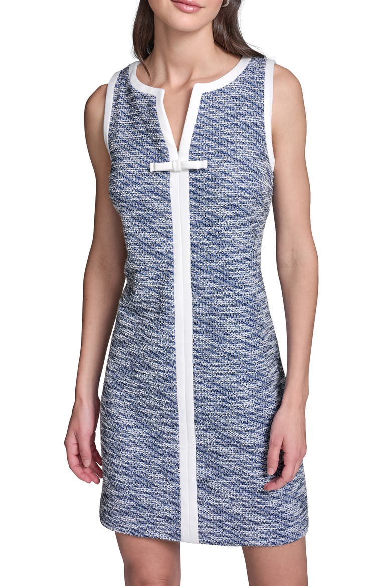 Metallic Tweed A-Line Minidress, Alternate, color, BLUE MULTI/ SOFT WHITE