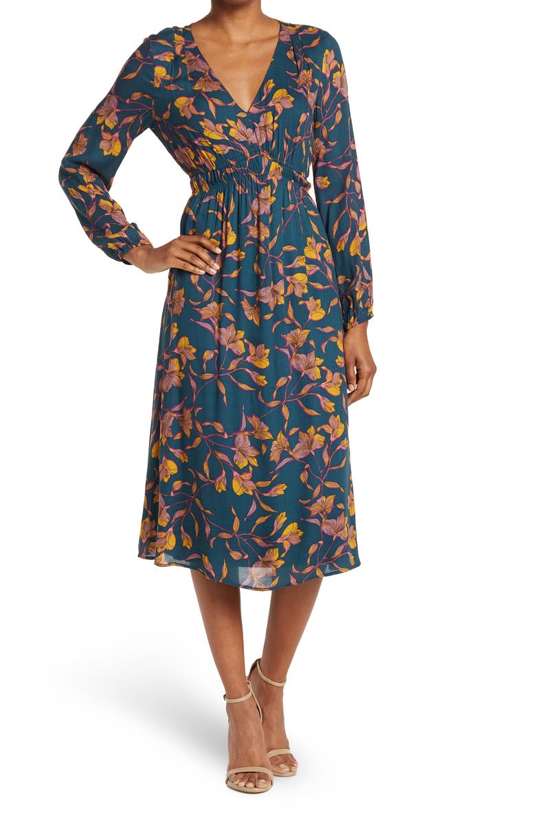 DR2 by Daniel Rainn Daniel Rainn Floral Printed Empire Waist Midi Dress ...