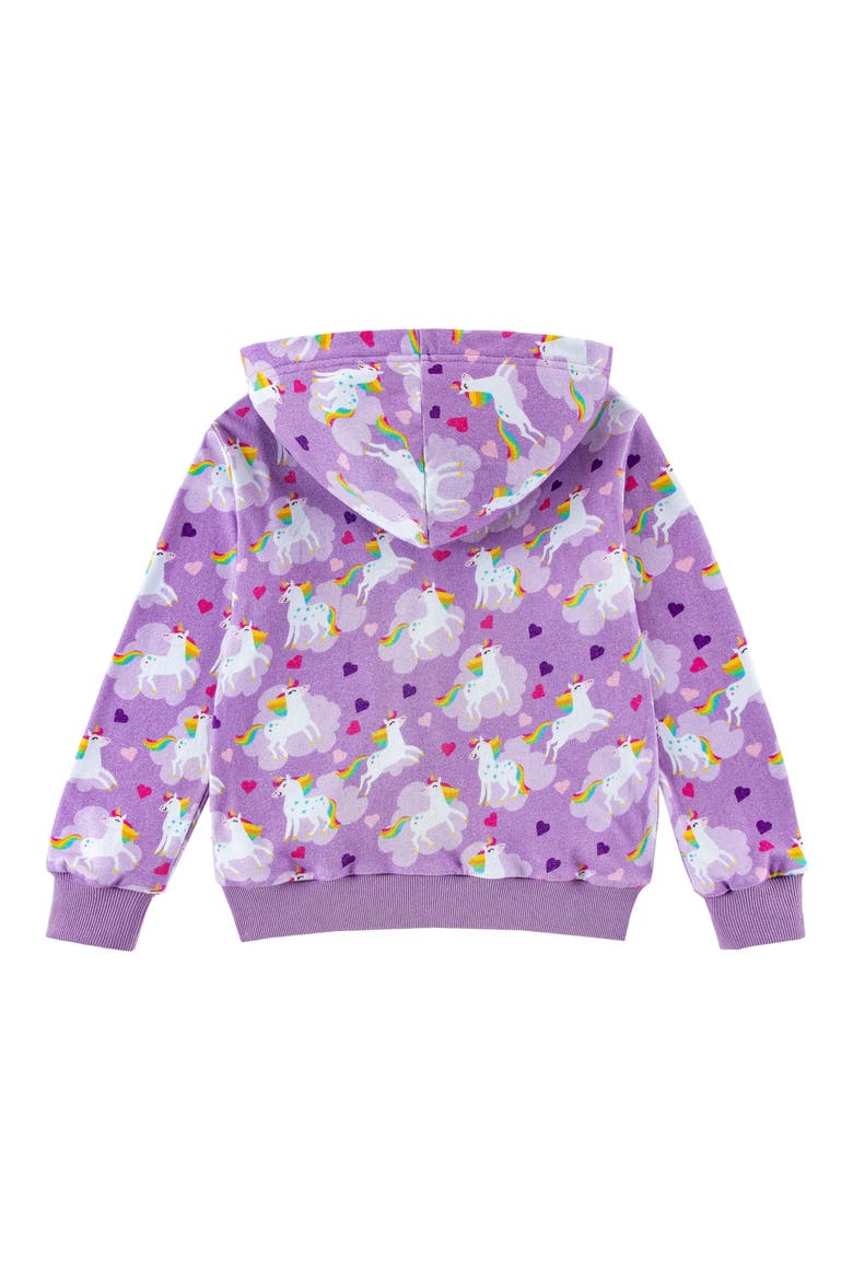 Kids' Flying Unicorn Zip Hoodie, Alternate, color, FLYING UNICORN