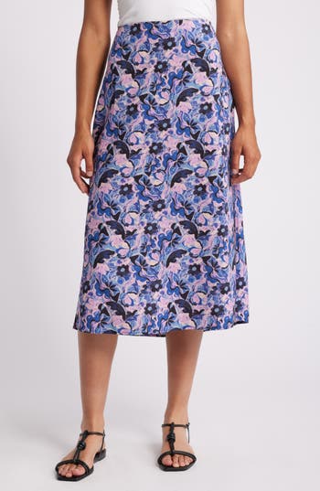 Marine Layer Ryan Slip Skirt In Floral Print