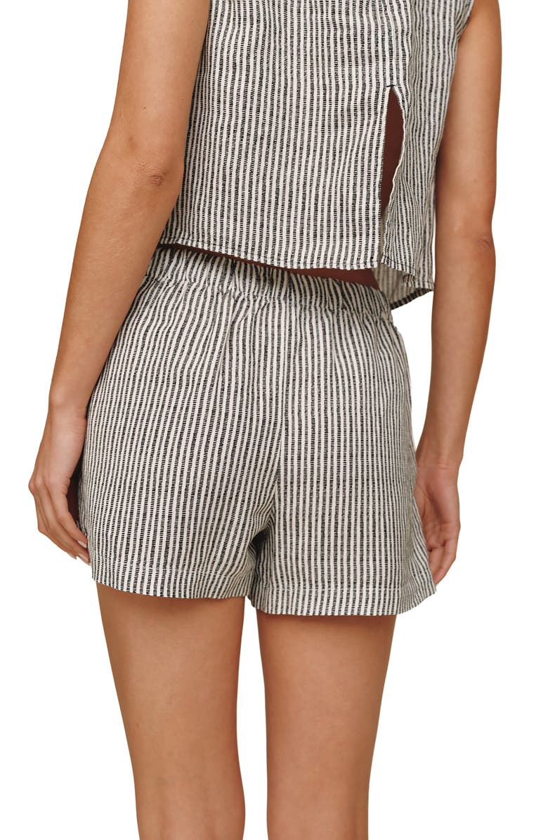 Bella Dahl Catalina Stripe Pull-On Linen Blend Shorts, Alternate, color, Hatch Stripe