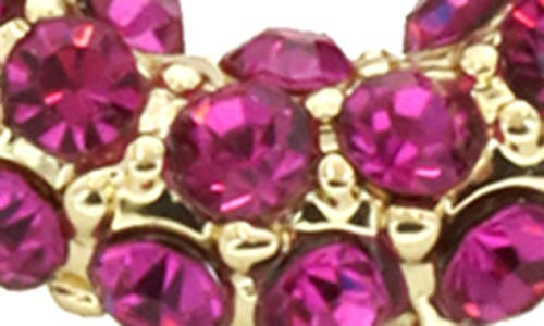 Panacea Crystal Hoop Earrings In Pink