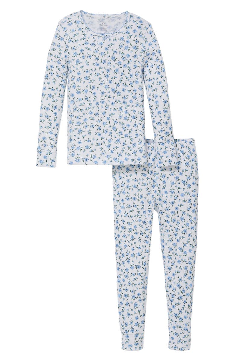Petite Plume Kids' Pima Cotton Pointelle Fitted Two-Piece Pajamas, Main, color,