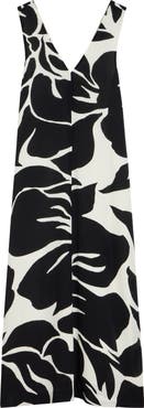 Dries Van Noten Dea Giant Floral Print Crepe Trapeze Dress