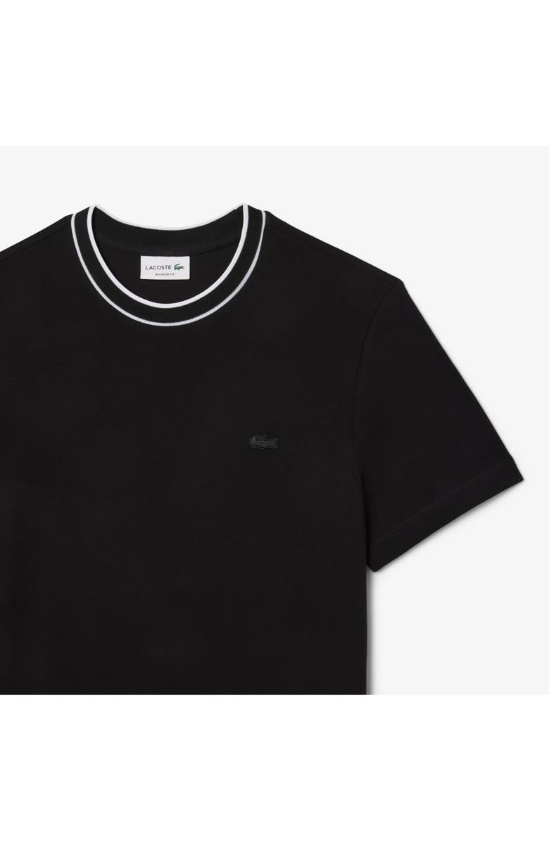 Lacoste Regular Fit Tipped Piqué Crewneck T-Shirt, Alternate, color, Black