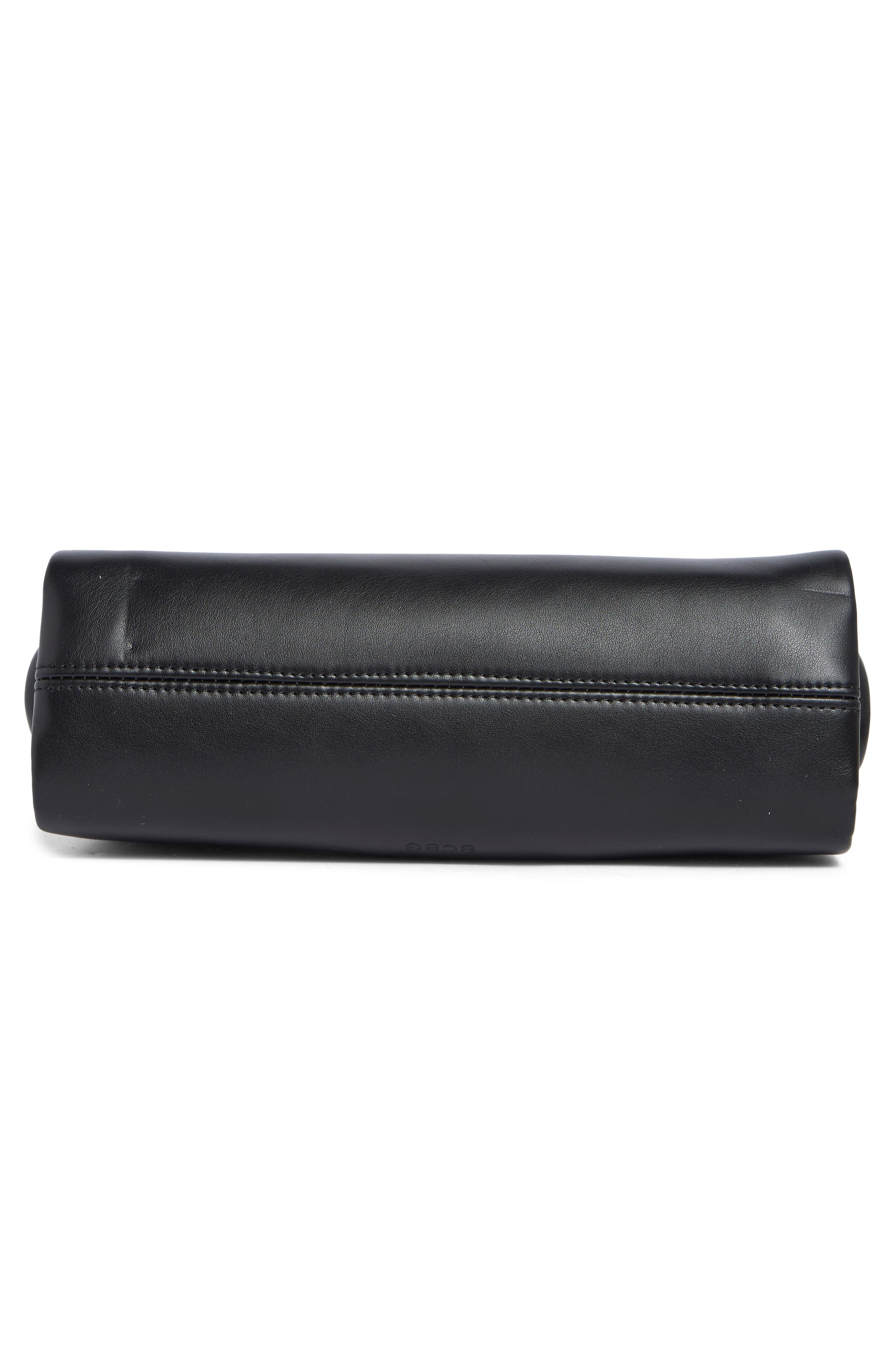 EW Frame Faux Leather Satchel, Alternate, color, BLACK