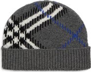 Burberry Core Jacquard Burberry Check Cashmere Blend Beanie