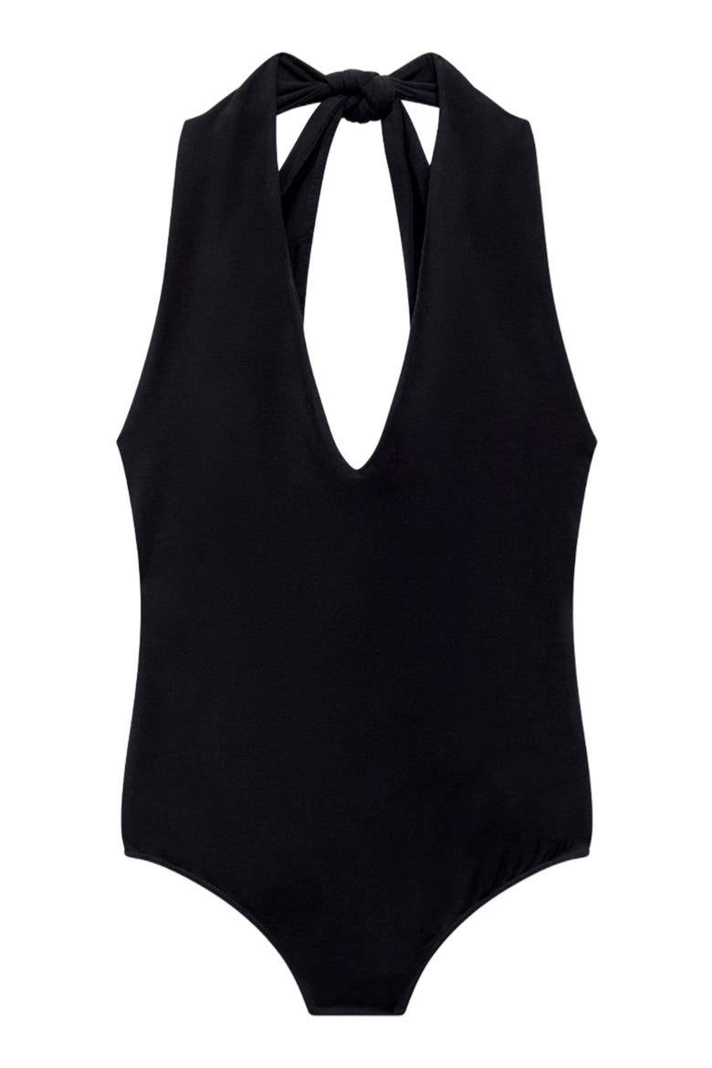 Halter Bodysuit, Alternate, color, BLACK