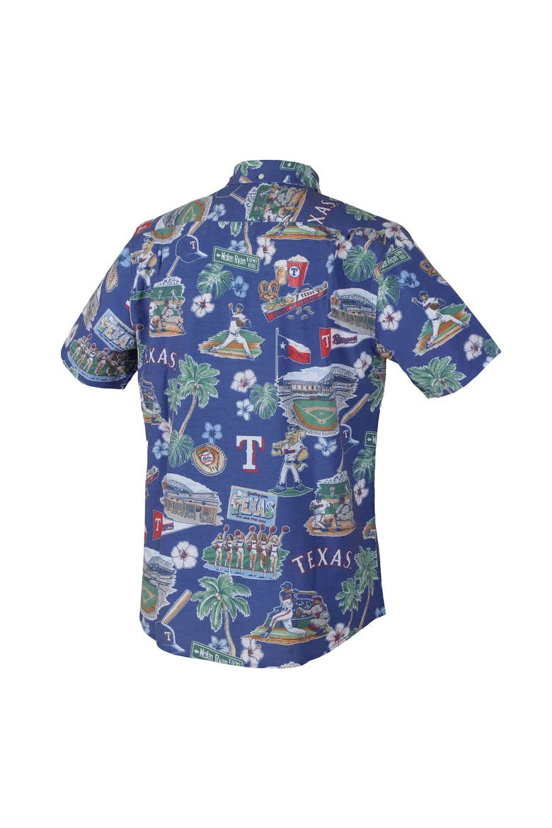 Men's Reyn Spooner  Royal Texas Rangers Scenic Tri-Blend Performance Button-Up Top, Alternate, color, Royal