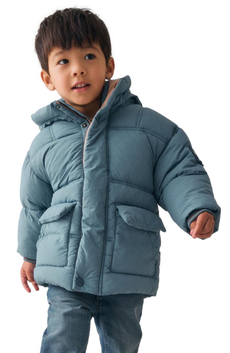 NEXT Kids' Quilted Hooded Jacket, Alternate, color, Blue