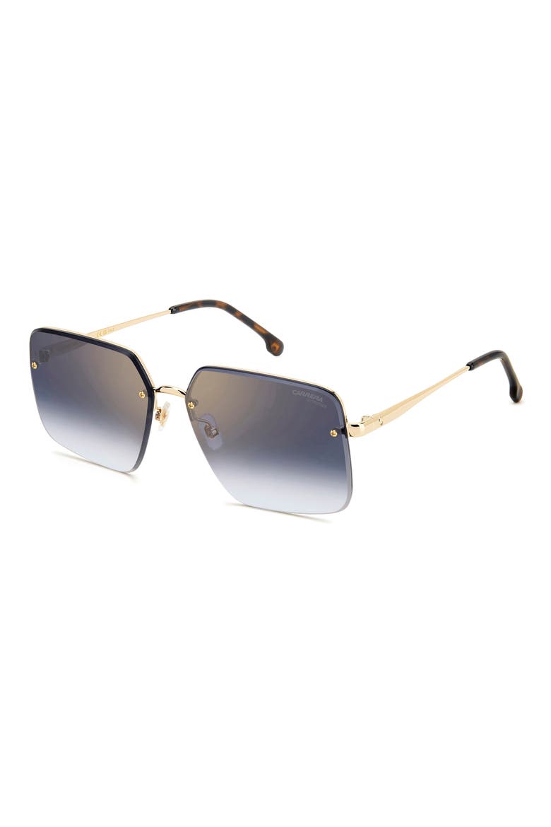 61mm Rimless Rectangular Sunglasses, Alternate, color, LIGHT GOLD/ BROWN HAVANA