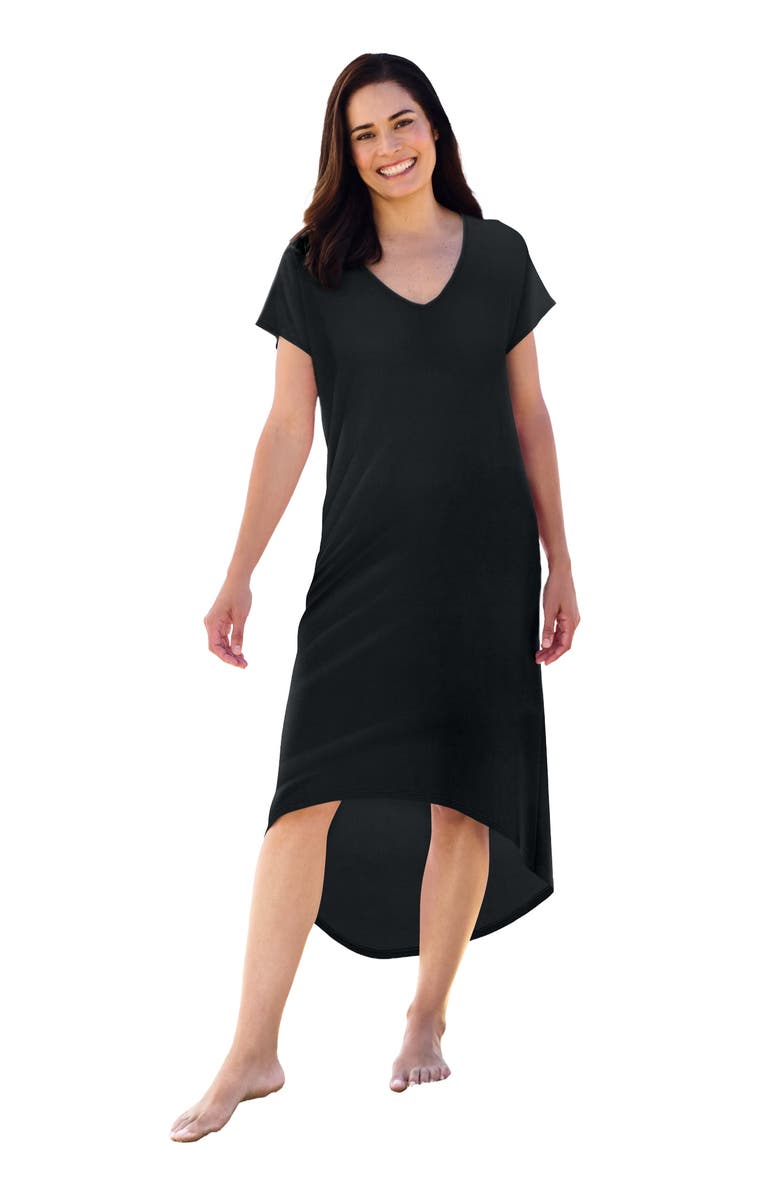 Swim 365 High-Low Cover Up, Main, color, Black