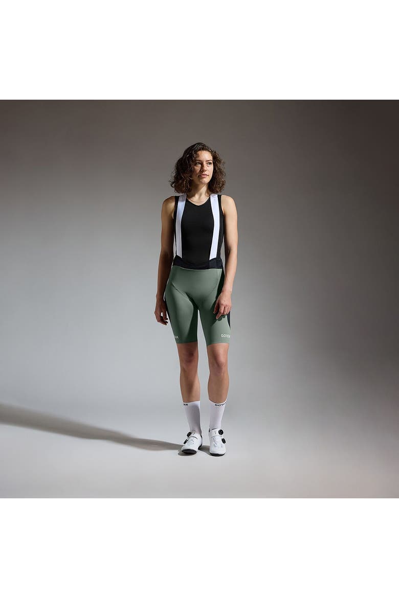 Spinshift Cargo Bib Short+ - Women's, Alternate, color, Slate Green