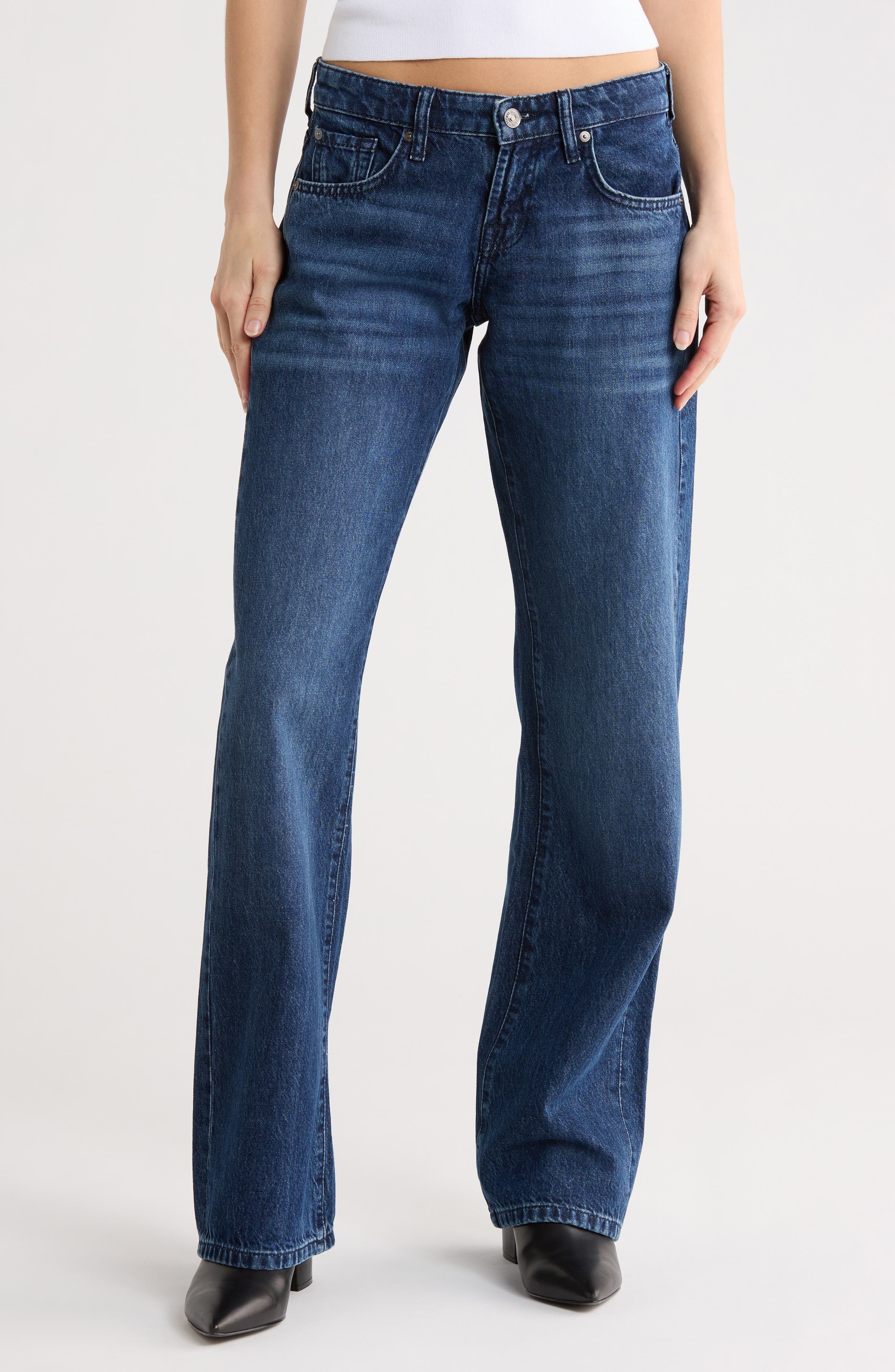 7 For All Mankind Low Rise Straight Leg Jeans