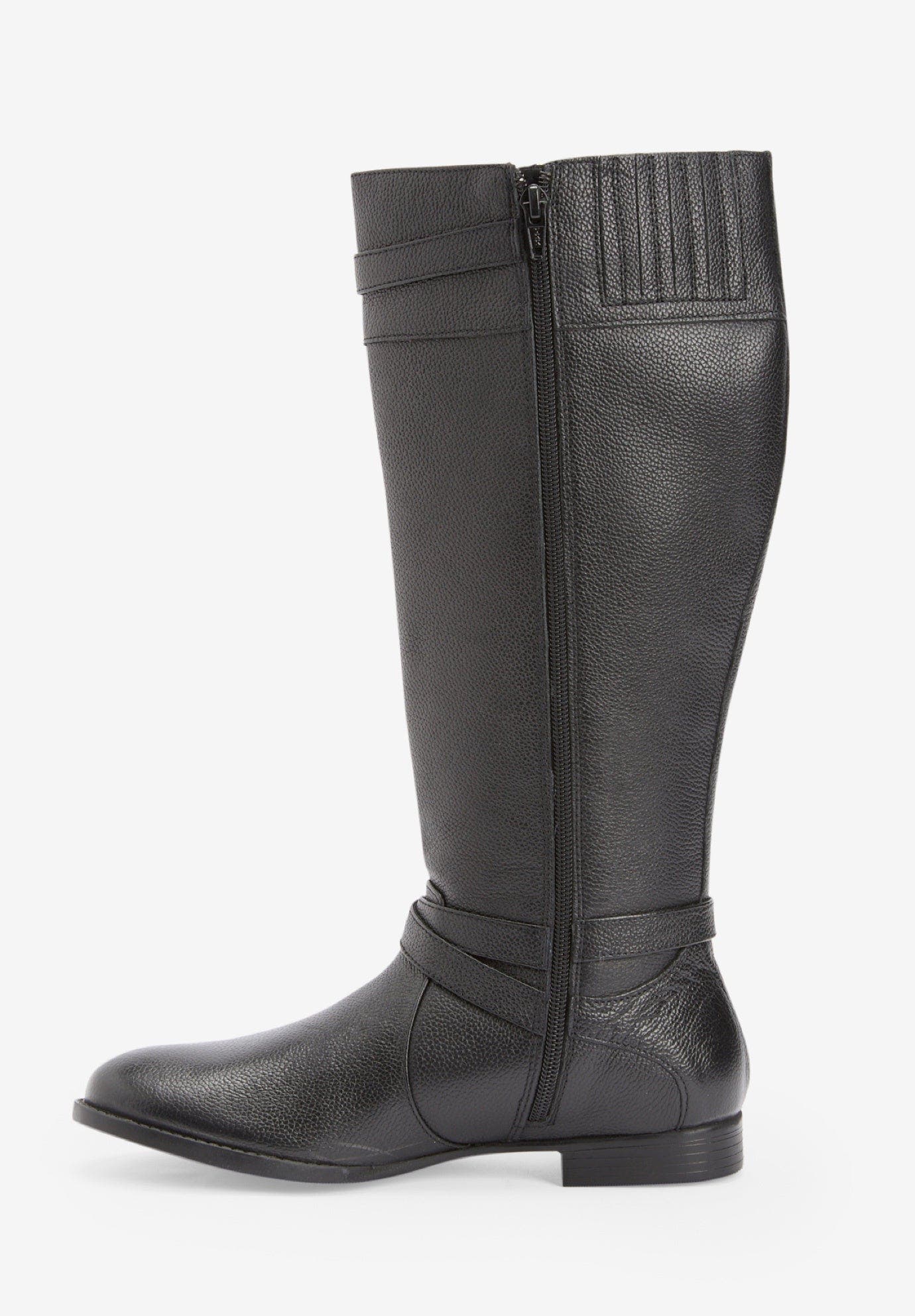 Comfortview The Janis Tall Regular Calf Leather Boot, Alternate, color, Black