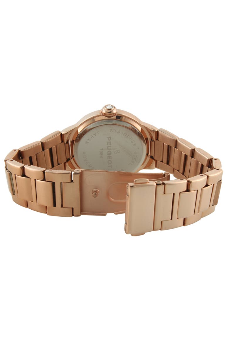 Elegant Round Roman Numeral Bracelet Watch- 36MM, Alternate, color, Rose Gold
