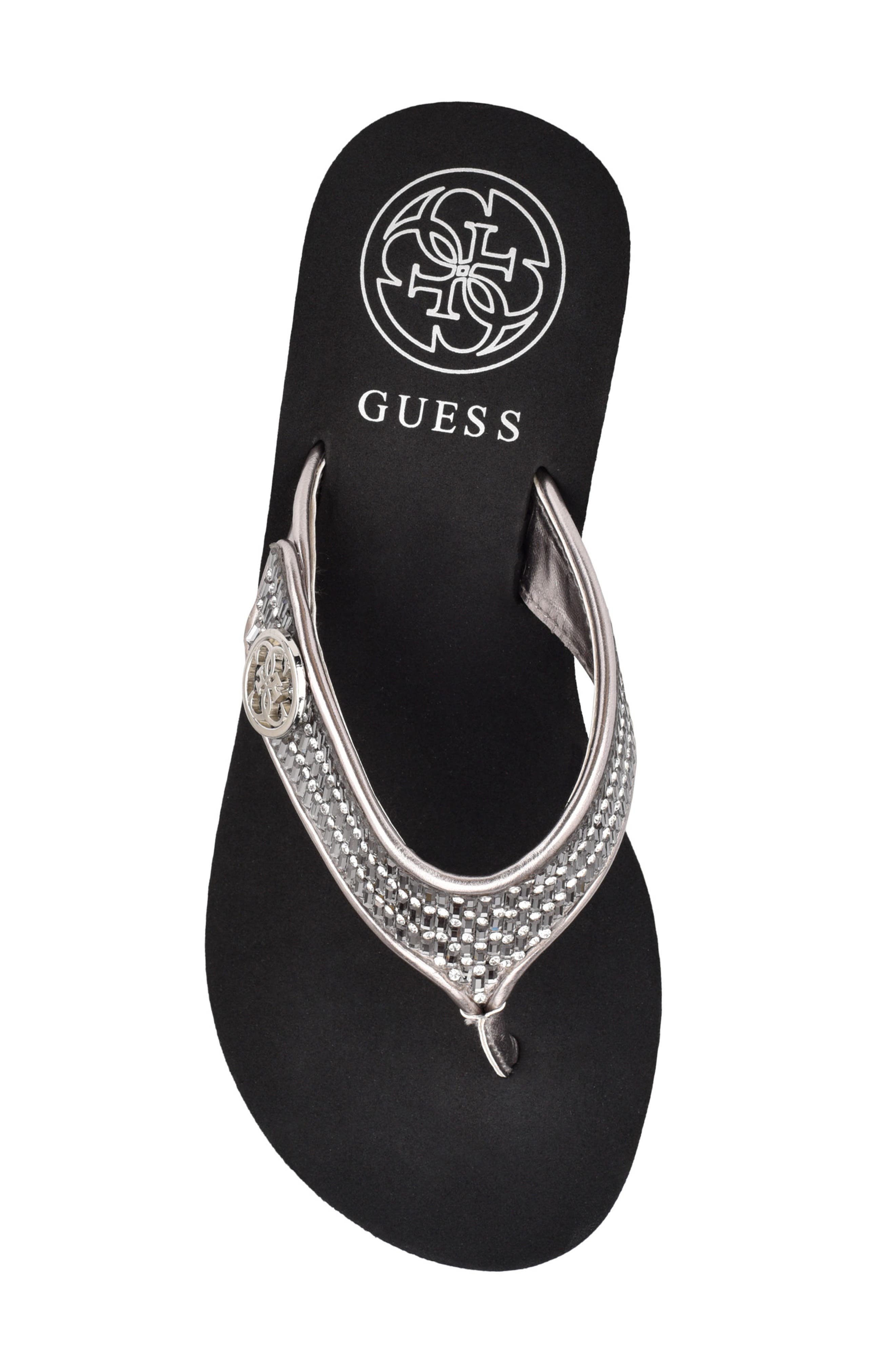 GUESS Sarraly Eva Platform Flip Flop, Alternate, color, Pewter