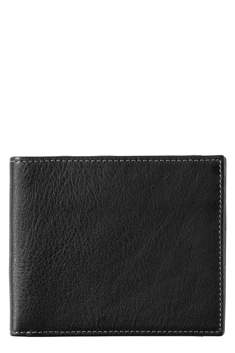 Leather Wallet, Main, color, BLACK