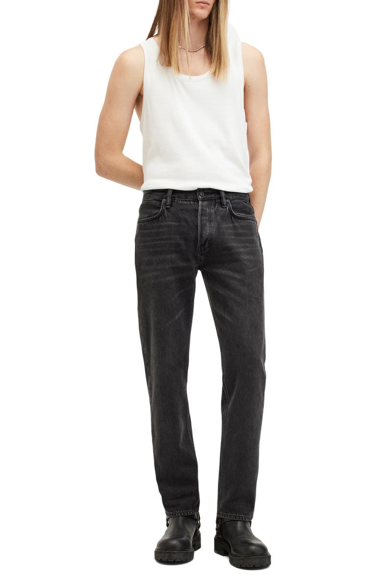 AllSaints Reid Straight Leg Jeans, Alternate, color, Black