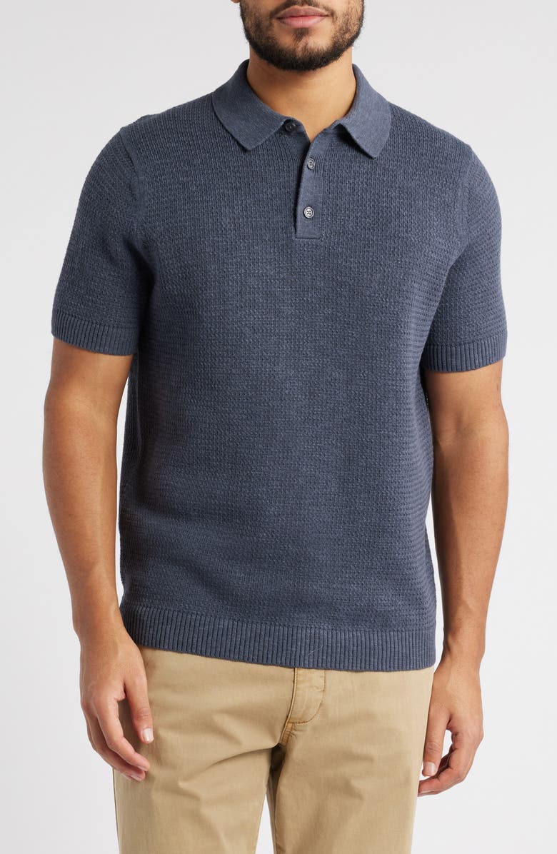 Treasure & Bond Textured Linen & Cotton Polo Sweater, Main, color, 