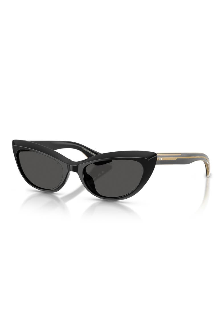 53mm Khaite Cat Eye Sunglasses, Alternate, color, BLACK / GREY