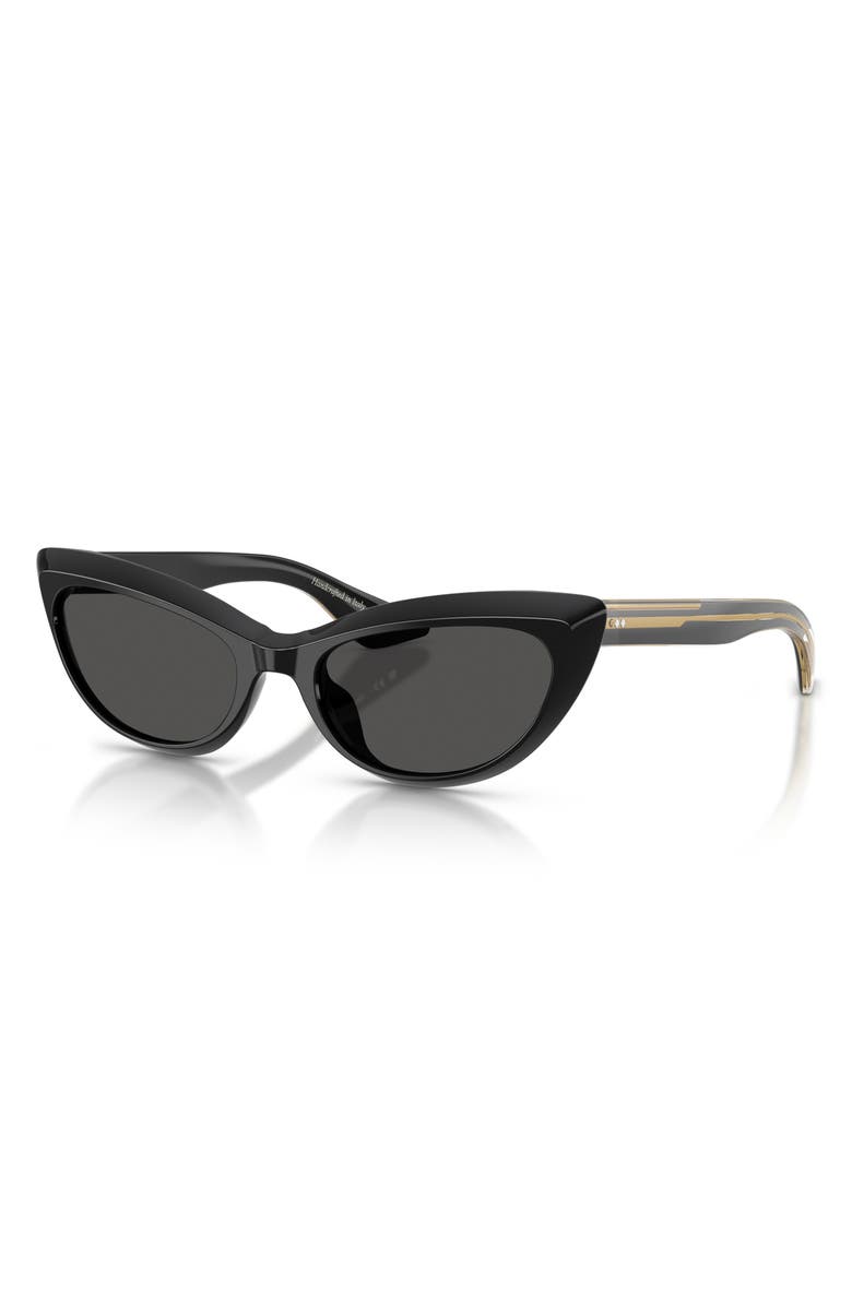 Oliver Peoples 53mm Khaite Cat Eye Sunglasses, Alternate, color, Black / Grey