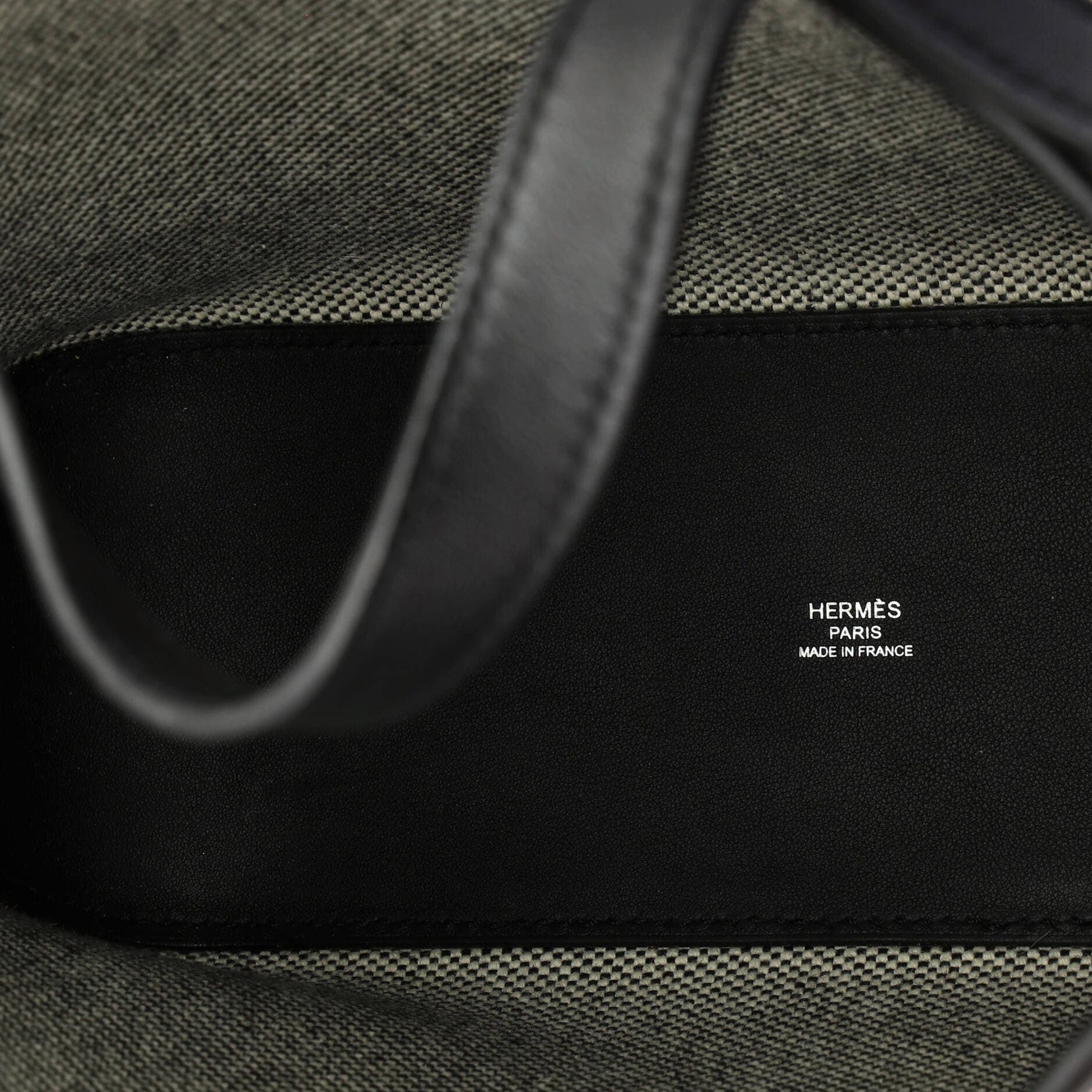 Pre-Owned Hermes Cabas H en Biais Tote Canvas with Leather 27, Alternate, color, Noir