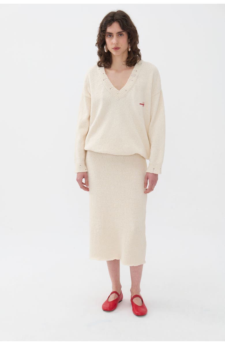 Nocturne V-Neck Knit Sweater, Main, color, 