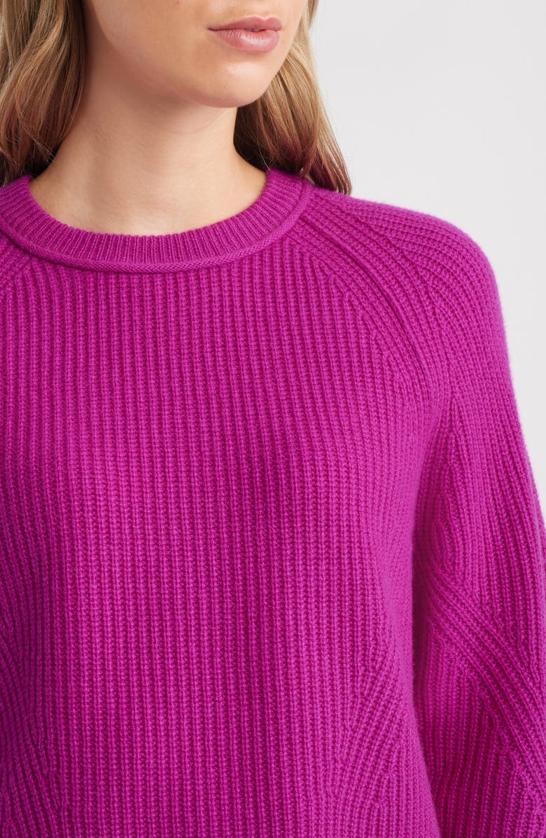 MARGARET O'LEARY Brittany Crewneck Cashmere Sweater, Alternate, color, Magenta