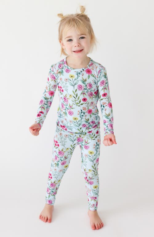 Posh Peanut Kids' Tasha Fitted Two-piece Pajamas In Blue