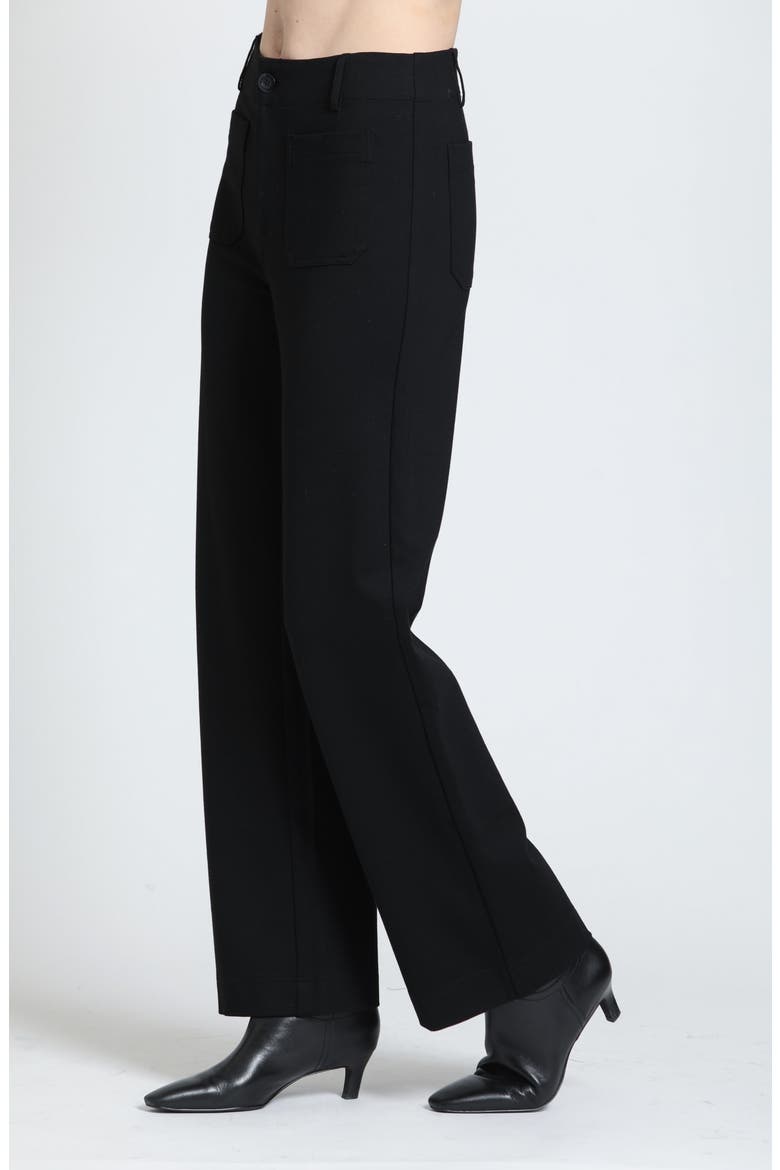 Patch Pocket Wide Leg Pants, Alternate, color, BLACK