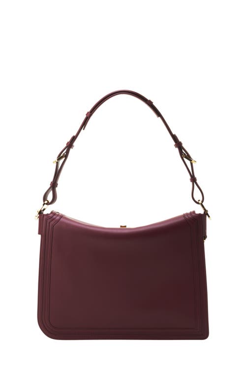 Lanvin Compagnon Asymmetrical Bag In Leather In Burgundy