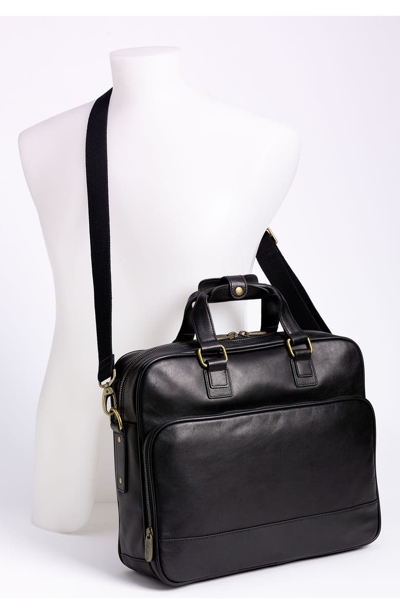 Bosca Slim Leather Briefcase, Alternate, color,