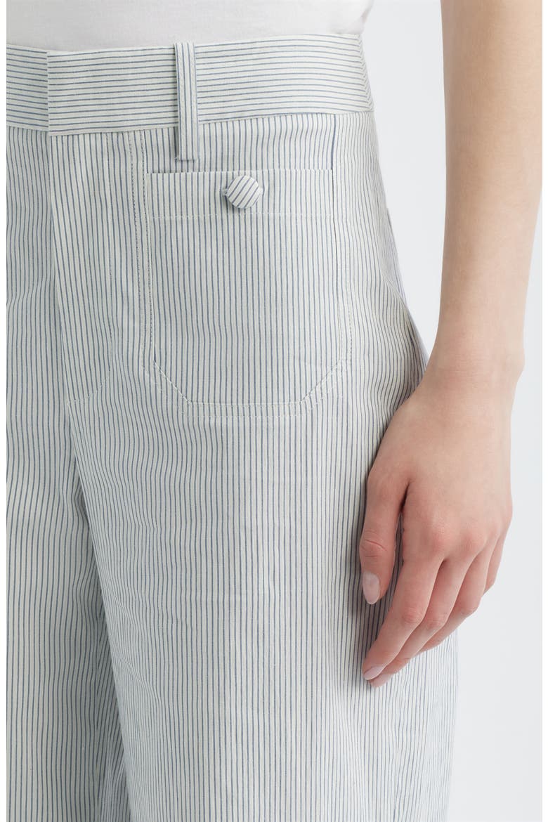 The Modernist Stripe Button Pocket High Waist Wide Leg Pants, Alternate, color, NAVY MULTI