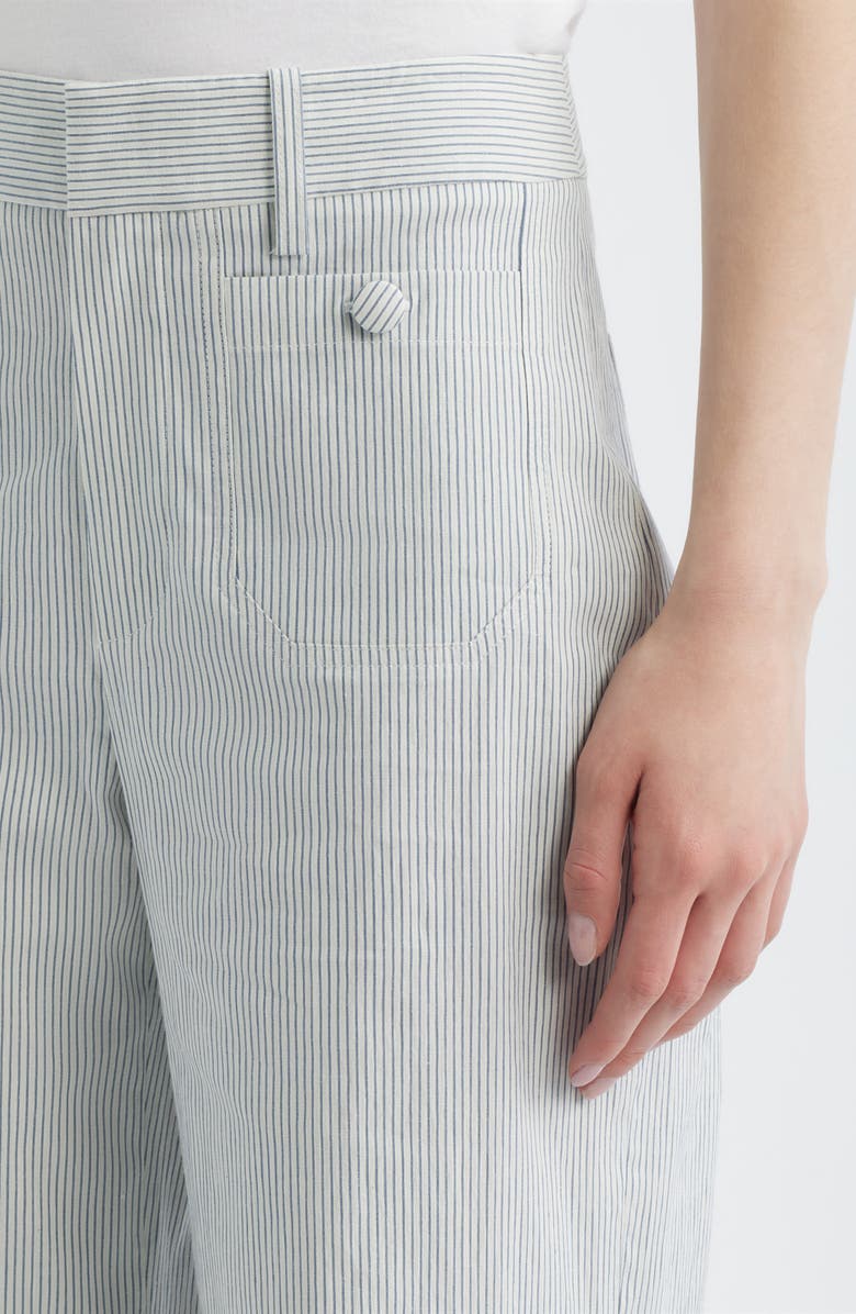 FRAME The Modernist Stripe Button Pocket High Waist Wide Leg Pants, Alternate, color, Navy Multi