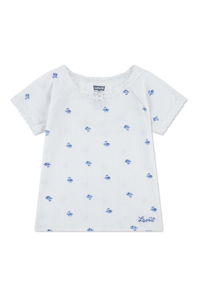 Kids' Ditsy Print Top, Main, color, BRIGHT WHITE