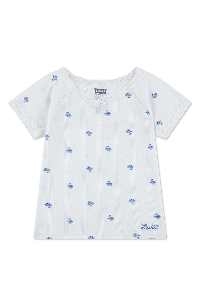 Levi's Kids' Ditsy Print Top, Main, color, Bright White
