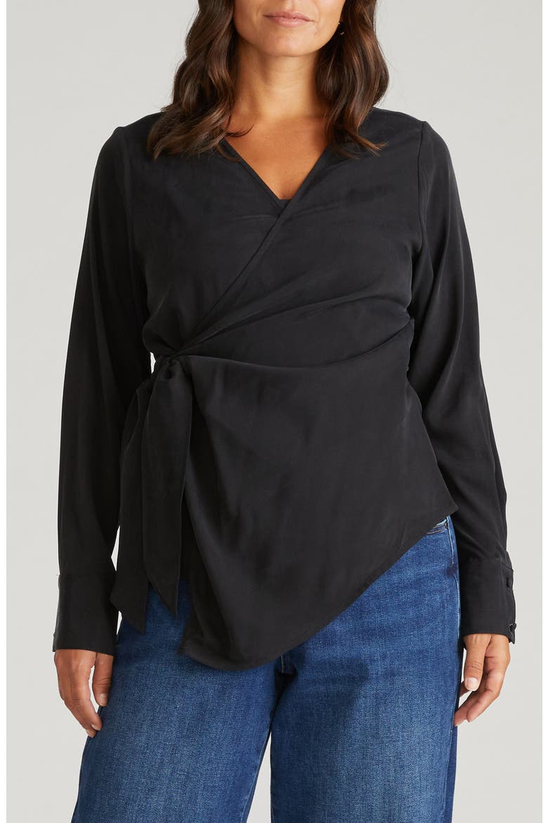Beacon Wrap Top, Main, color, BLACK