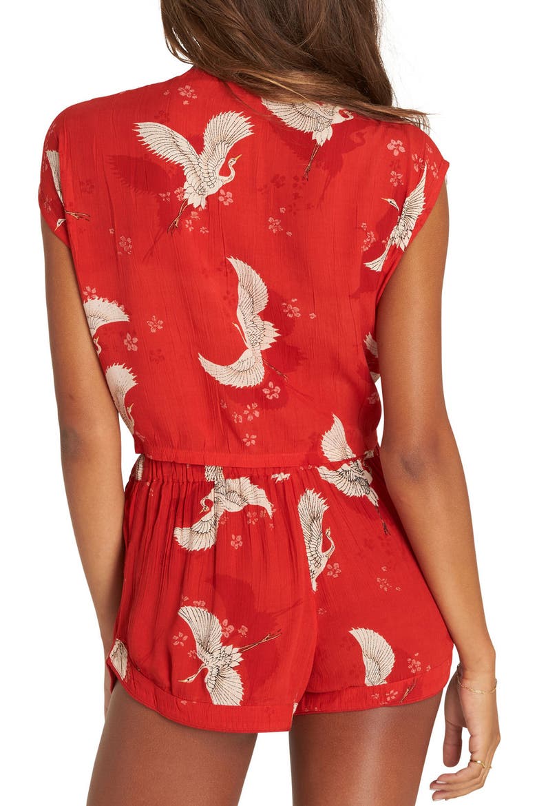 Flyin High Print Tie Front Top, Alternate, color, CHILI PEPPER