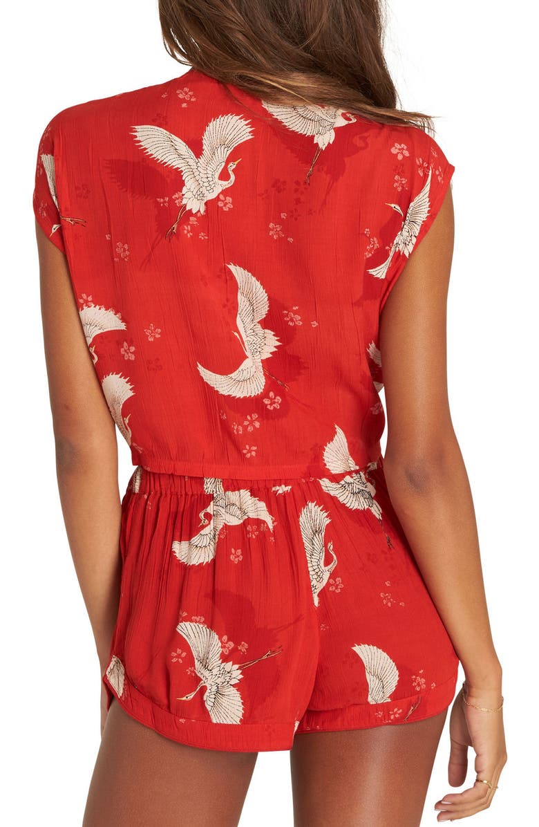 Billabong Flyin High Print Tie Front Top, Alternate, color, 