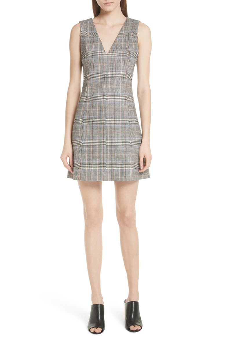 Autumn Plaid A-Line Dress, Main, color, MULTI