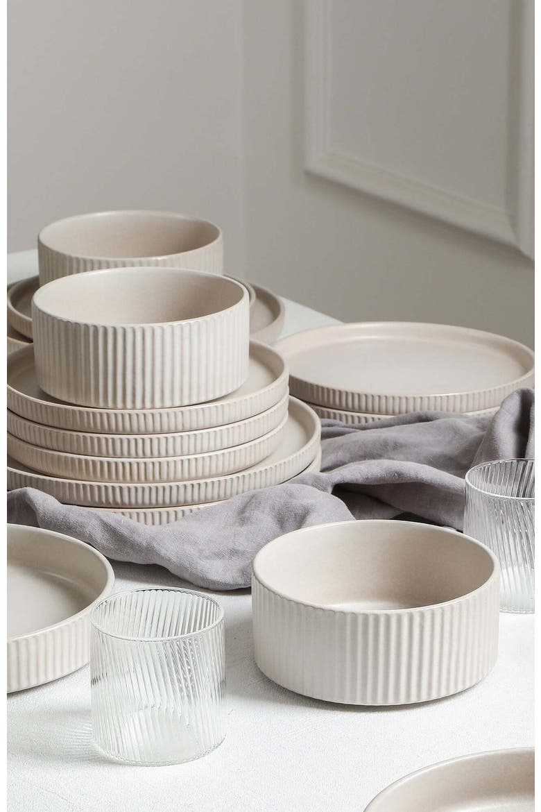 Haven Stoneware 4-Piece Pasta Bowl Set, Alternate, color, Beige