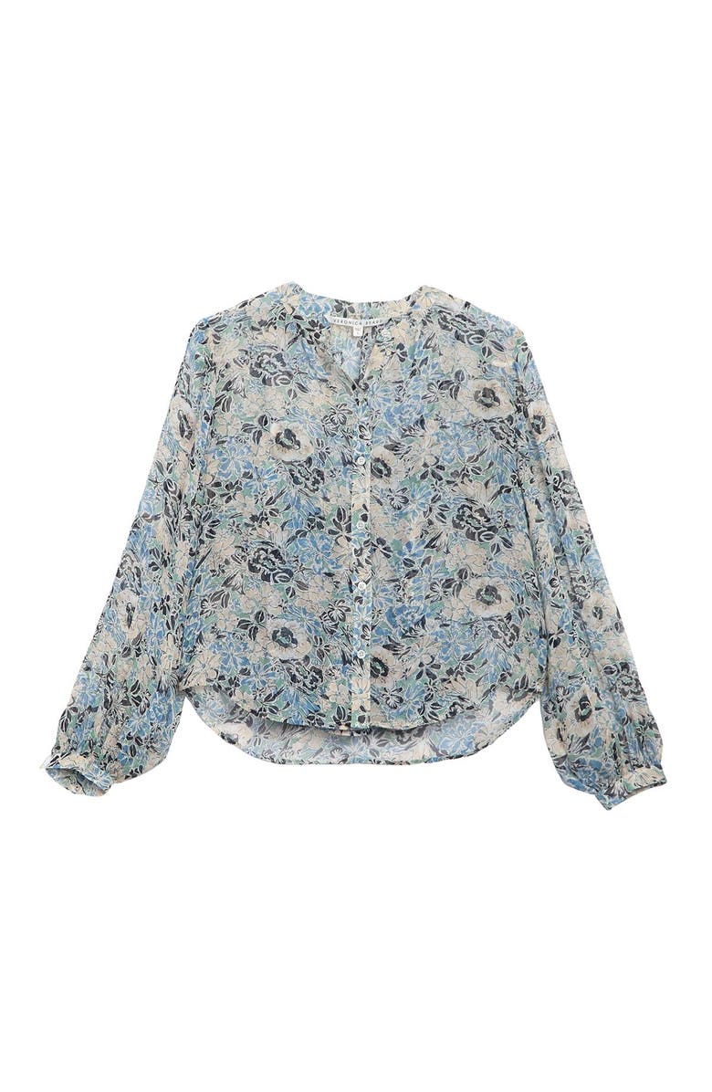 Veronica Beard Ashlynn Floral Print Silk Blouse, Main, color, 