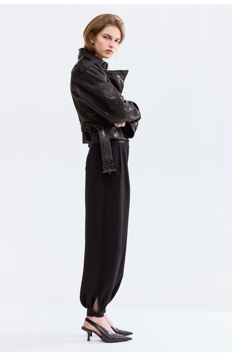 H&M Pleated Balloon Trousers, Main, color, Black