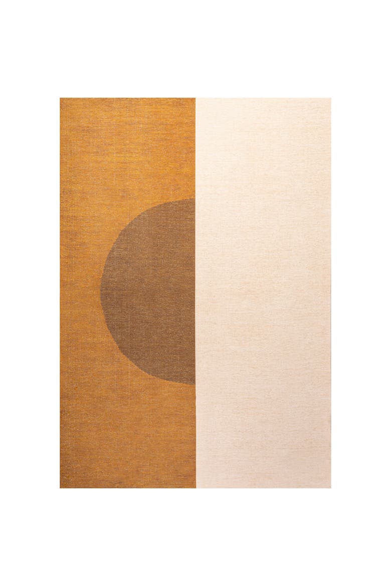 Demie Minimalist Graphic Circle Machine-Washable Area Rug, Alternate, color, Brown/Cream/Terracotta
