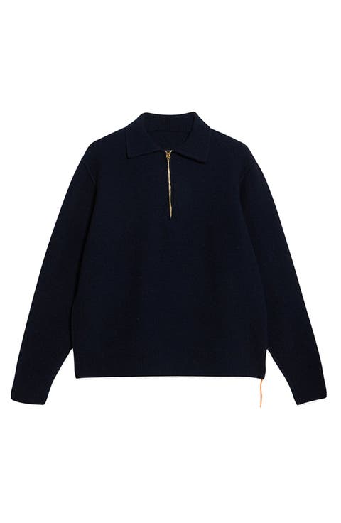 Yale Wool Sweater with Collar and Zip