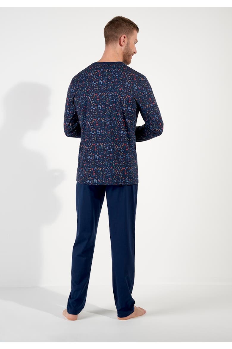 Broceliande Long Pajama Set, Alternate, color, Navy Print