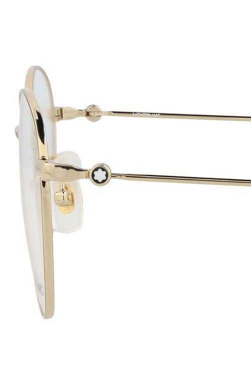 Montblanc 51mm Round Optical Glasses In Gold