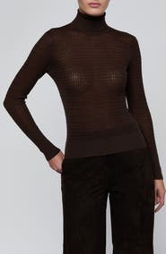 L'AGENCE Umbra Cable Wool Turtleneck Top