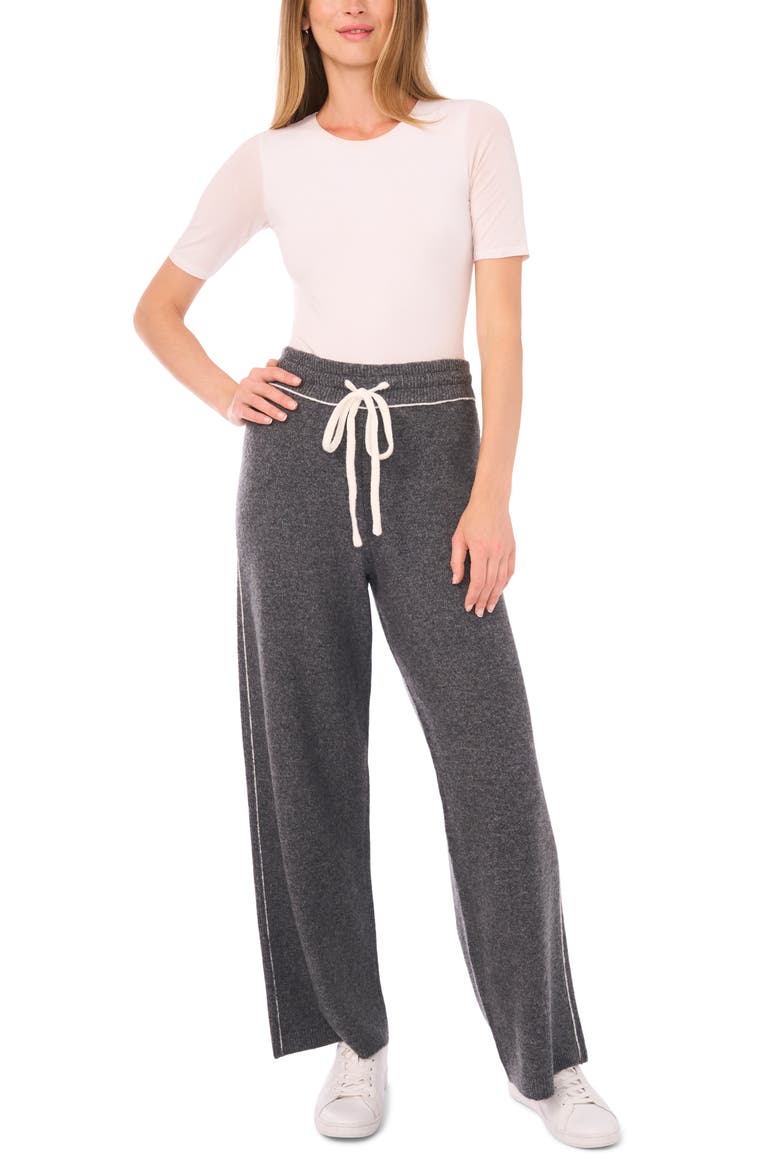 V-Neck Sweater & Pants Set, Alternate, color, MEDIUM HEATHER GREY